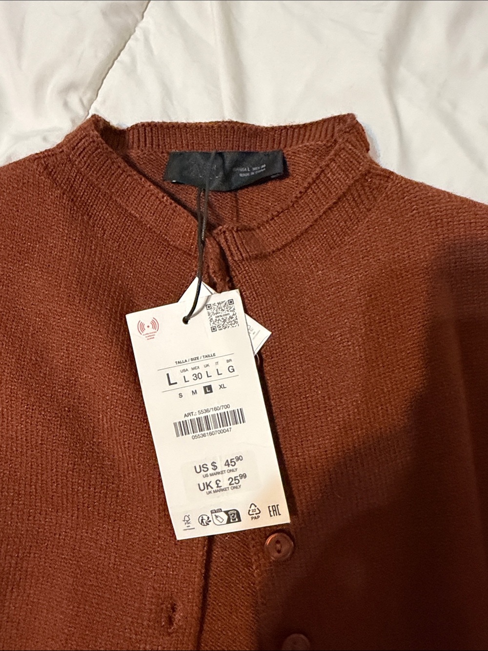 Zara Rust Button-Front Knit Vest - Picture 4 of 5